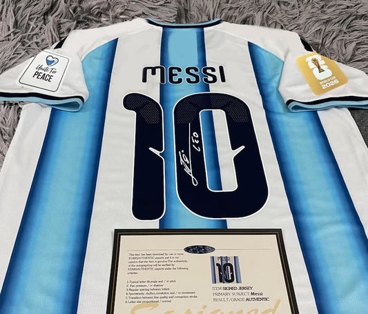 Lionel Messi SIGNED Argentina WORLD Cup Home Jersey/Shirt - COA - 2026