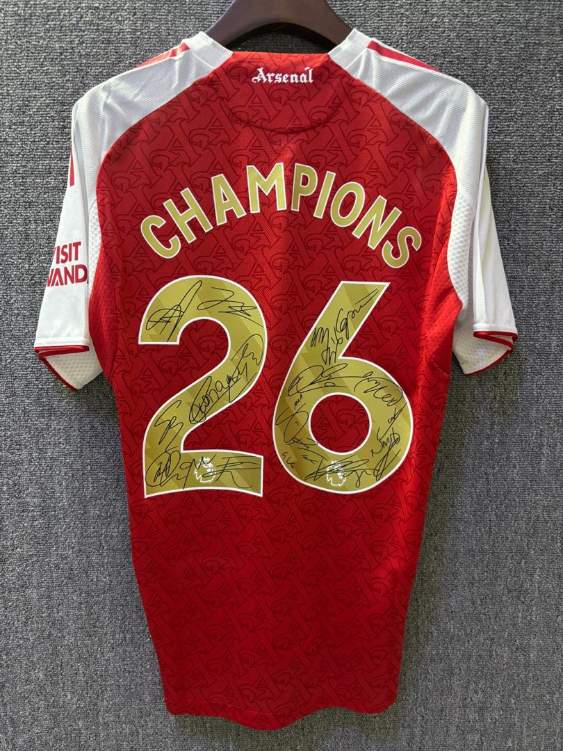 Arsenal 2025 SIGNED team Squad Signature Jersey + COA 25/26