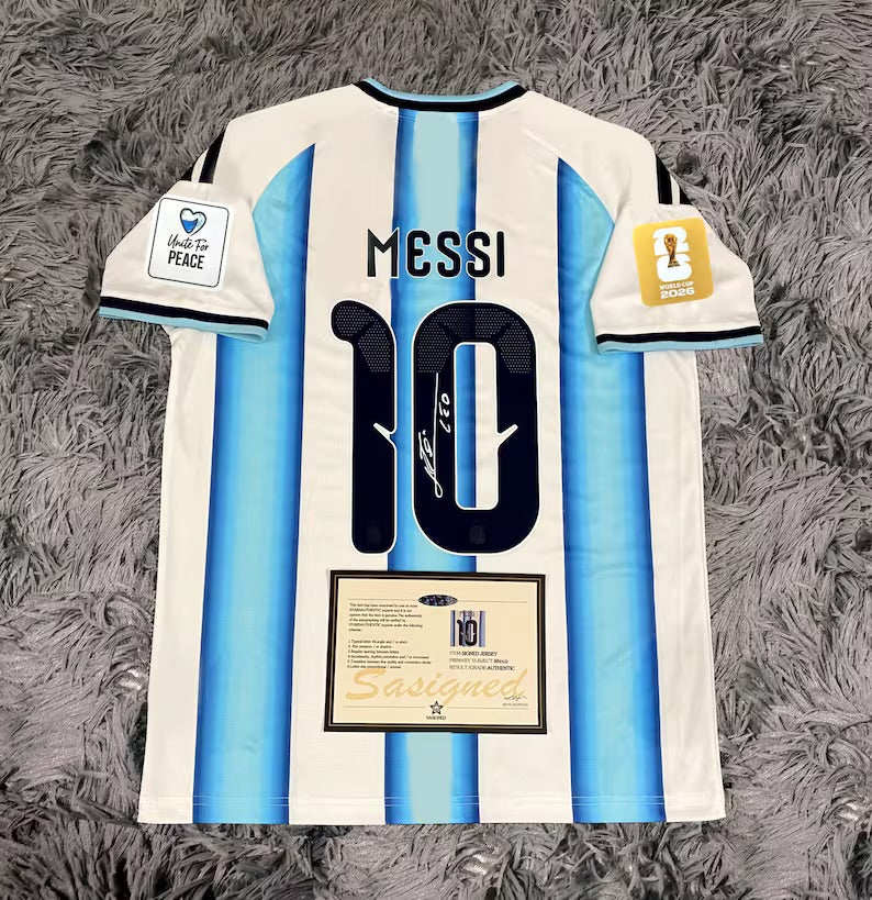 Lionel Messi SIGNED Argentina WORLD Cup Home Jersey/Shirt - COA - 2026