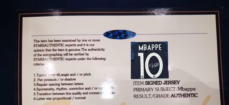 Kylian Mbappe SIGNED France World Cup Shirt Jersey 2018 - COA