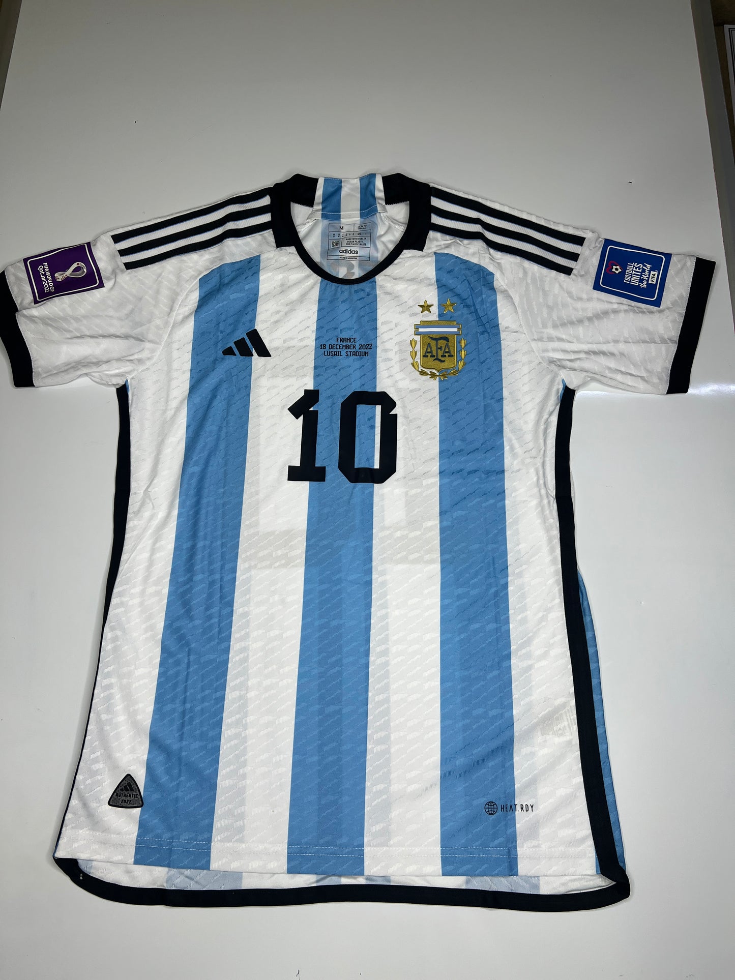 Lionel Messi SIGNED Argentina WORLD Cup final game jersey 2022