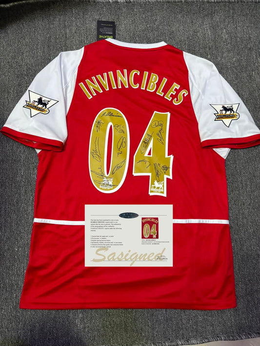 Arsenal FULL 2004 SIGNED Invincibles Team Squad Signature Jersey/Shirt + COA 03/04 Retro