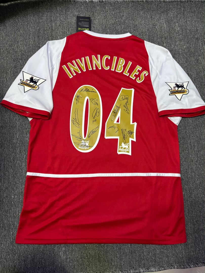 Arsenal FULL 2004 SIGNED Invincibles Team Squad Signature Jersey/Shirt + COA 03/04 Retro