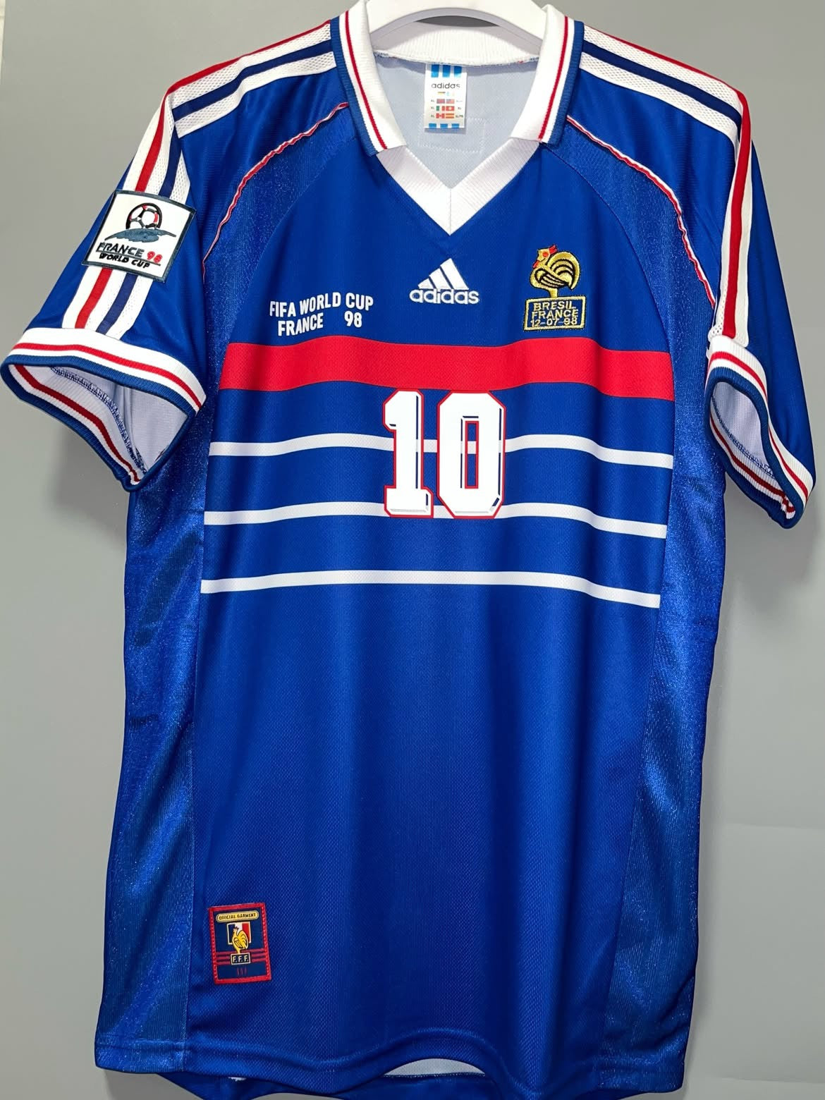 Zinedine Zidane #10 France Home Jersey 1998 World Cup – Retro Football Shirt